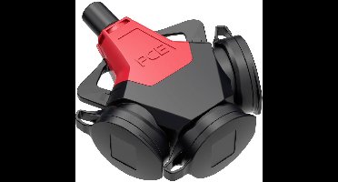 PC Electric 243711-src5 3-voudige koppeling Rubber Met spanningsweergave 250 V Rood IP54