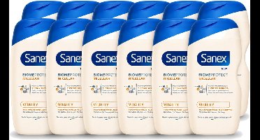 12 x Sanex - BiomeProtect Micellair - Douchegel - Vitaliteit - 0% Sulfaat - Alle Huidtypes - 400 ml - Voordeelverpakking - 12 stuks