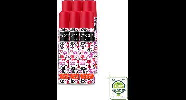 6 x Vogue - Deodorant - Girl - Parfum Cats – 100 ml - Grootverpakking - Parfum Deodorant - Chocolade Geur - Jasmijn Geur - Body Mist - Deodorant Spray
