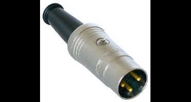 REAN NYS321G DIN 3-pins (m) connector / metaal/verguld