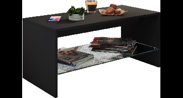 Houten salontafel Sofa-tafel Woonkamertafel Bijzettafel Glas Wisal