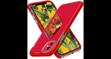 Hoesje Geschikt voor iPhone 12 / 12 Pro Hoesje - Transparant Anti Shock backcover met Bumper Rood