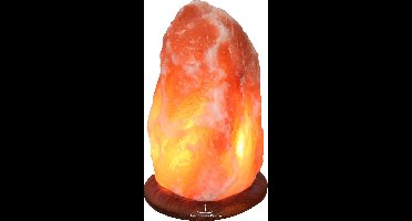 Himalaya Salt Dreams - Zoutlamp - Tafellamp - 7-10Kilo - 31cm Hoog - Houtenvoet