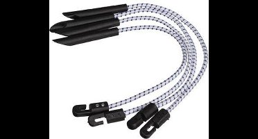 ABC-Led Dekzeil elastiek met haak - 4 stuks - 30 cm - wit