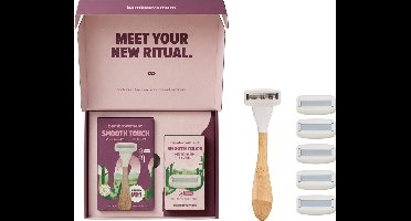 Bamboovement Scheermes Vrouwen - Bamboe Houder & 6 Cartridges - Voordeelset