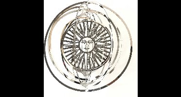 Nature's Melody Cosmo Spinner sun face / Zon gezicht  roestvrij staal ca.13cm / 5" windspinner