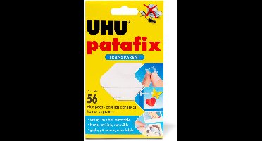 Patafix Invisible Transparante Kneedlijm 56 Stuks – Extra Dunne Onzichtbare Dubbelzijdige Plakpads – Herbruikbaar en Zonder Resten Verwijderbaar – Ideaal voor Kantoor, School en Huishouden – Voor Posters, Papier en Lichte Objecten [U37155]