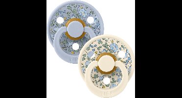 BIBS BIBS x Liberty 2 PACK Colour Eloise Latex - Dusty Blue Mix (ronde vorm)