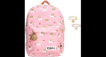 Zebra Rugzak Unicorn Love Pink - kinderrugtas, rugtas, kinderrugzak, schooltas + armbandje