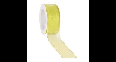 Wired organzalint Limoen – 38 mm × 20 m – Organza