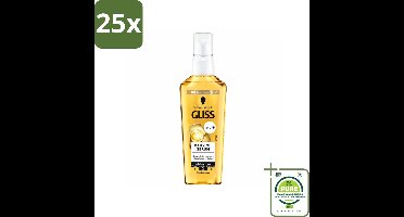 25 x Gliss - Daily Oil Haarserum - Dagelijkse Haarverzorging - 75 ml - Grootverpakking - Haar Serum - Haarverzorging - Droog Haar - Beschadigd Haar - Glans