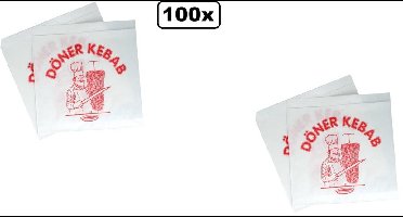 100x Hamburger zakjes 16x16cm - Geleverd in doosje ivm beschadigen - Belegde broodjes Food eten