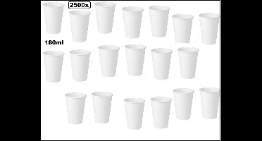 2500x Koffie beker karton wit 180ml - Next generation Roer staafjes koffie beker melk suiker hout festival thema feest verjaardag werk lepel