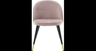 Venture-Home-Eetkamerstoelen-2-st-messing-fluweel-zwart-oudroze