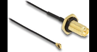 Delock Antenna Cable RP-SMA jack bulkhead to I-PEX Inc., MHF® I plug 1.13 35 cm thread length 10 mm splash proof