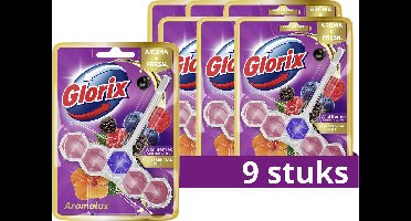 Glorix - WC blokjes - Wild Berries & Hibiscus Oil - 9 Stuks - Voordeelverpakking