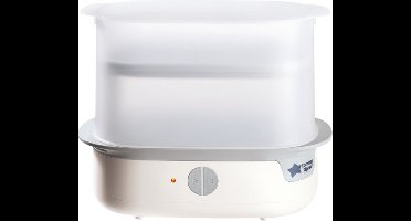 Tommee Tippee Advanced Steam elektrische sterilisator voor zuigflessen, doodt virussen* en 99,9% van de bacteriën, 5 minuten durende sterilisatiecyclus, wit