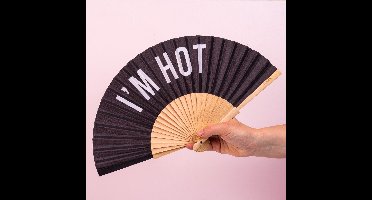 Houten waaier I'm Hot - Zwart van Fisura