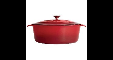 Ovale Braadpan - 6 Liter - Rood - Vogue GH314 - Horeca & Professioneel
