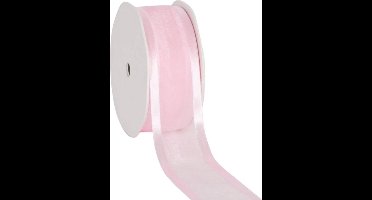 Satin Edge Organzalint Babyroze – 38 mm × 25 m – Organza
