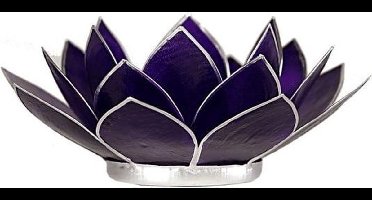 Lotus sfeerlicht violet 7e chakra zilverrand (Ø 13.5 cm)