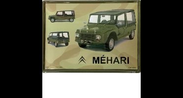 Citroen Mehari Army  Metalen Wandbord 30 x 40 cm.