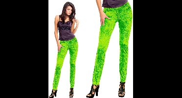 Folat - Legging - Jeans - Fluor groen