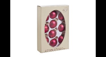 Cosy @ Home Kerstbal glas set 10 rozenrood mat 4,5cm