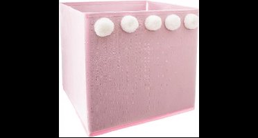 Opbergdoos Vierkant - Pompom, Roze - (29x29x29cm)