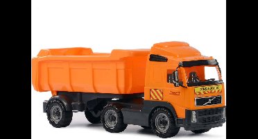 Polesie Toys Speelgoed kiepwagen auto - oranje - 59 cm - voor kinderen - vrachtwagen met laadklep/oplegger