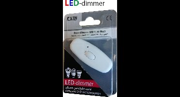 EXIN snoerdimmer LED 1-20 watt voor LED / gloeilamp / halogeen | WIT