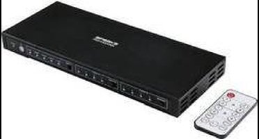 SpeaKa Professional 4 x 2 poorten HDMI-switch Met audiopoorten 3840 x 2160 Mpix Zwart