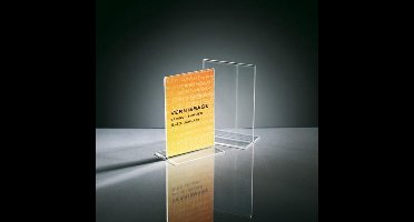 Sigel tafelstandaard A6 glashelder recht T standaard acrylkaarthouder