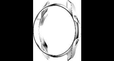 DrPhone SGW TPU case - Extra Dun - Geschikt voor Samsung Galaxy Watch 3 / 45mm - Flexibele Bumper - Zilver