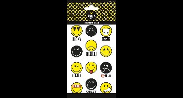 Smiley World Tattoos - Tijdelijke Tattoo - Body Glitter - Plak Tattoos - Nep Tattoo - Fake Tattoo - Kinderen en volwassenen - 1 Vel met 12 tattoos