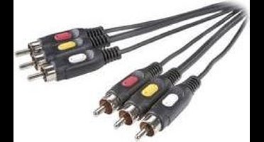 SpeaKa Professional Composite cinch AV Aansluitkabel [3x Cinch-stekker - 3x Cinch-stekker] 2 m Zwart