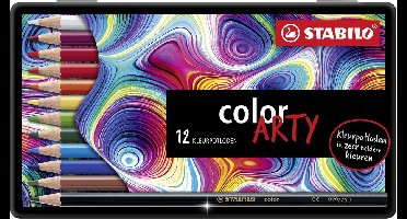STABILO Color - Kleurpotloden - Intense Kleuren En Makkelijke Kleurafgifte - ARTY - Metalen Etui Met 12 Kleuren