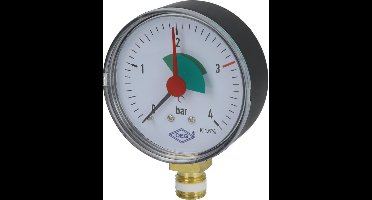 Manometer verwarming CV 1/4" radiaal Ø 63 mm