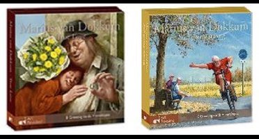 Marius van Dokkum. Set van 2 kaartenmapjes met dubbele wenskaarten True love - Still going strong( totaal 16 kaarten)