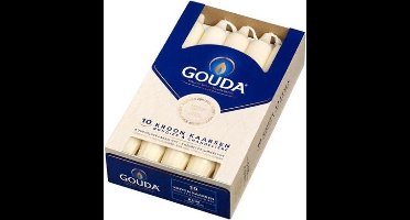 GOUDA Dinerkaars Gouda Kroonkaarsen 200/24 6x doos 10 stuks ivoor