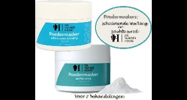Dr. Van der Hoog Poedermaskers: 1x  schuim reiniger 70g en 1x zachte scrub 70g