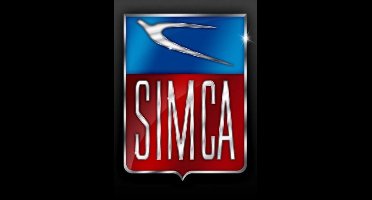 Simca Logo. Metalen wandbord in reliëf 30 x 40 cm.