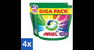 4 x Ariel - 3in1 Wasmiddel Pods - Color - 100 Pods - Wasmiddel Pods - Ariel - Kleurwas - Vlekkenverwijderaar - Kleurbehoud