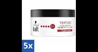5 x Taft - Texture Styling Paste - Hold 5+ - Gedefinieerde textuur - 100 ml - Haar Textuur - Haar Styling Paste - Gedefinieerde Textuur - Flexibele Hold - Semi-matte Finish