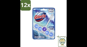 Glorix - Toiletblok - Power Clean Ocean - Frisse Geur - 1 blok - Voordeelverpakking - 12 stuks - Frisse geur - Anti-kalk