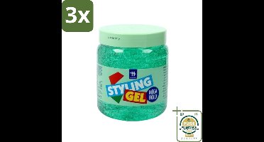 3 x Hegron - Styling Gel - Megahold - Sterke Fixatie - 150 ml - Grootverpakking - Styling Gel - Haar Fixatie - Megahold Gel - Haartype - Haartype Styling