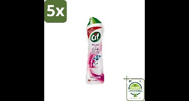 5 x Cif - Badkamer & Keuken - Schuurmiddel - Cream Pink Flower - 500ml - Grootverpakking - Cif Schuurmiddel - Schuurmiddel - Reinigingsmiddel - Vuil Verwijderen - Vet Verwijderen