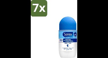 7 x Sanex Deodorant Roller Dermo Extra Control 53 ml - Anti-transpirant Roller - Zweetvermindering - Huidbalans - Aluminiumchloride - Geurvervoeging