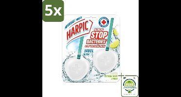5 x Harpic - Toiletblok - Limoen - Met Bleek - 2 Blokjes - Grootverpakking - Toilet Schoonmaken - Toiletblok - Toiletreiniger - Frisse Geur - Citroen Geur