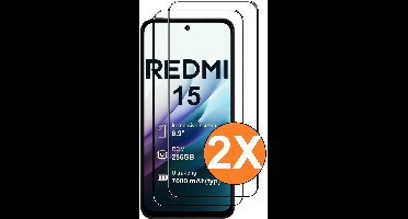 Screenprotector geschikt voor Xiaomi Redmi 15 5G/4G Beschermglas - Screen protector gehard glas - 2 Stuks